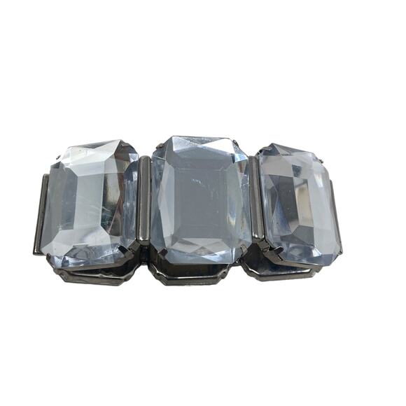 Crystal Chunky Stretch Bracelet Clear Formal Costume Fashion Jewelry - Picture 6 of 7